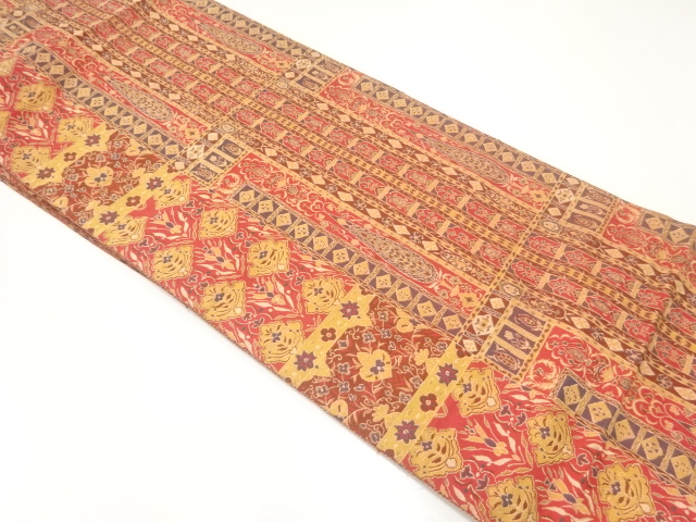 花更紗模様織出し名古屋帯